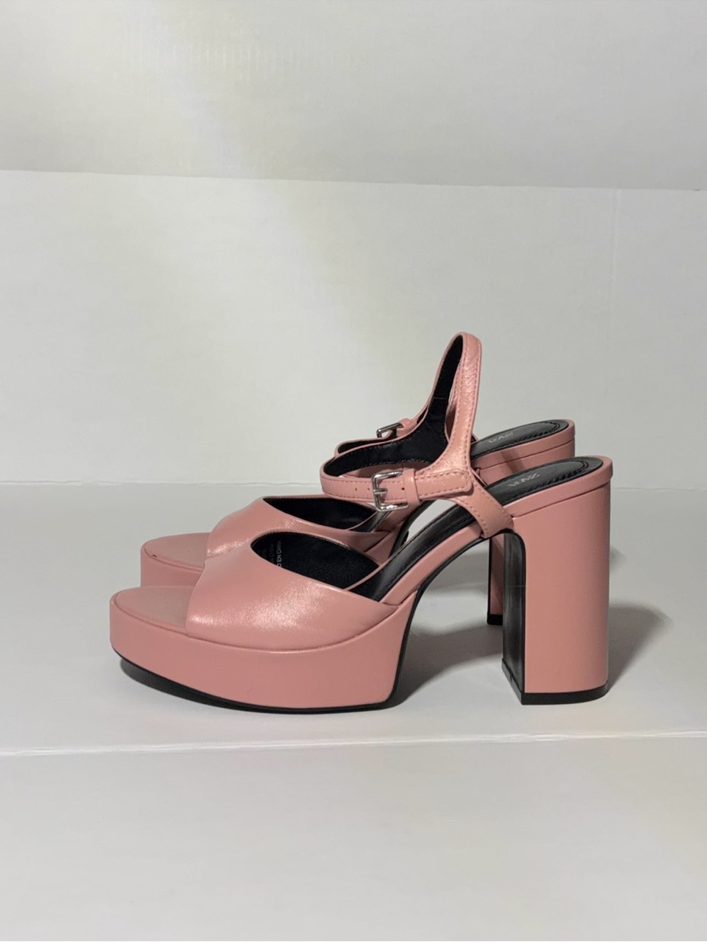 Zara Pink Platform Heeled Sandal